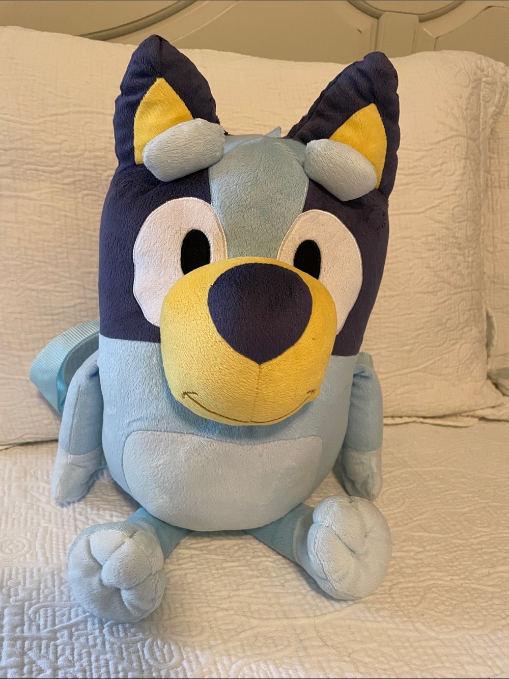 Bluey plush backpack with small pocket for trinkets or….